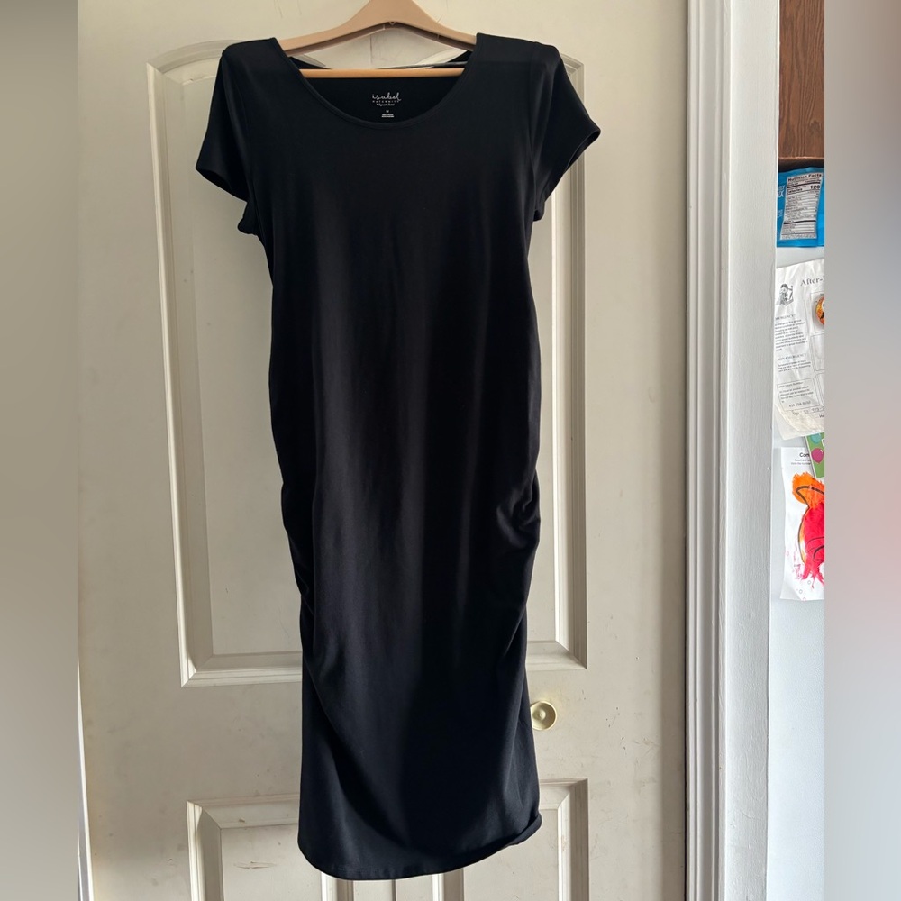 Black maternity midi dress